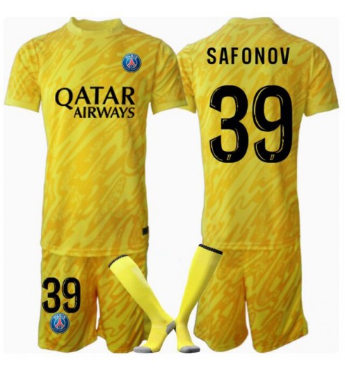 Fotbollskläder Set Barn Paris Saint-Germain Målvakt Tredjetröja 2024/25 Matvei Safonov 39
