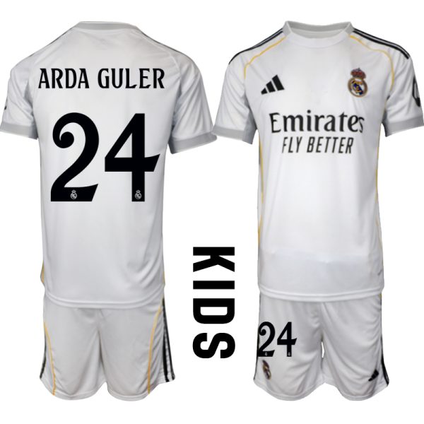 Köp Fotbollssats Barn Real Madrid Hemmatröja 2025/26 Arda Guler 24