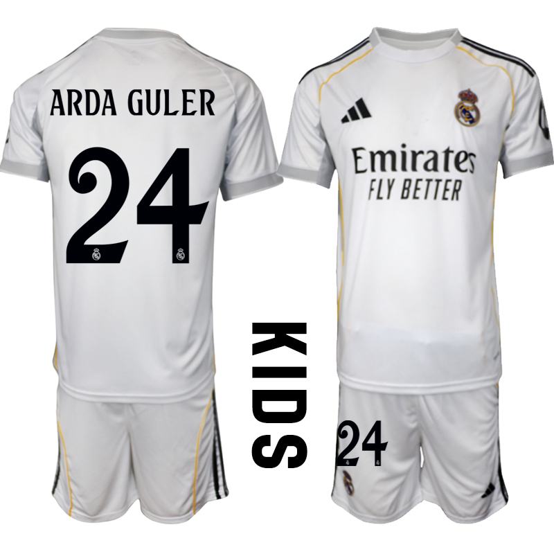 Köp Fotbollssats Barn Real Madrid Hemmatröja 2025/26 Arda Guler 24