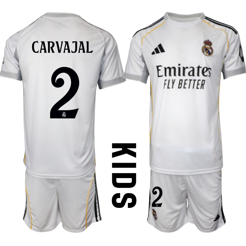 Köp Billiga Fotbollströjor Barn Real Madrid Hemmatröja 2025/26 Daniel Carvajal 2