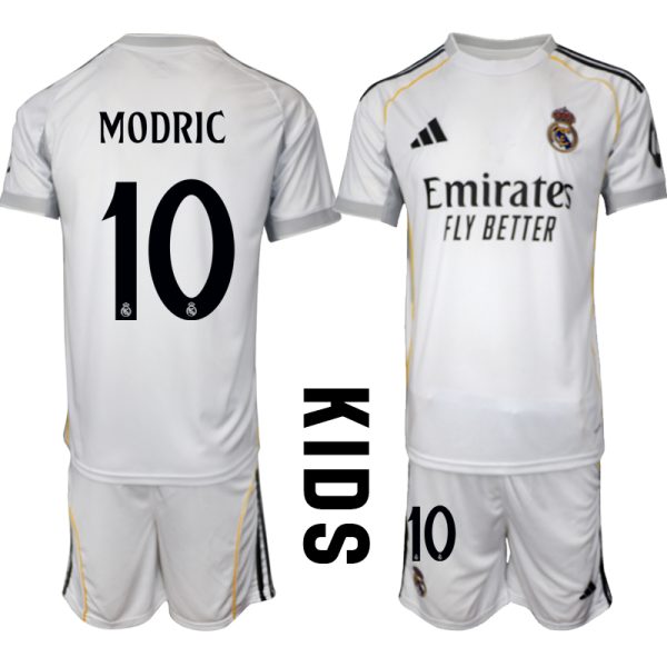 Köp Fotbollskläder Set Barn Real Madrid Hemmatröja 2025/26 Luka Modric 10