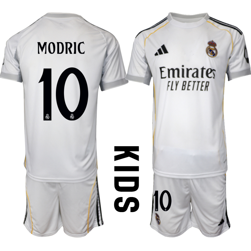 Köp Fotbollskläder Set Barn Real Madrid Hemmatröja 2025/26 Luka Modric 10
