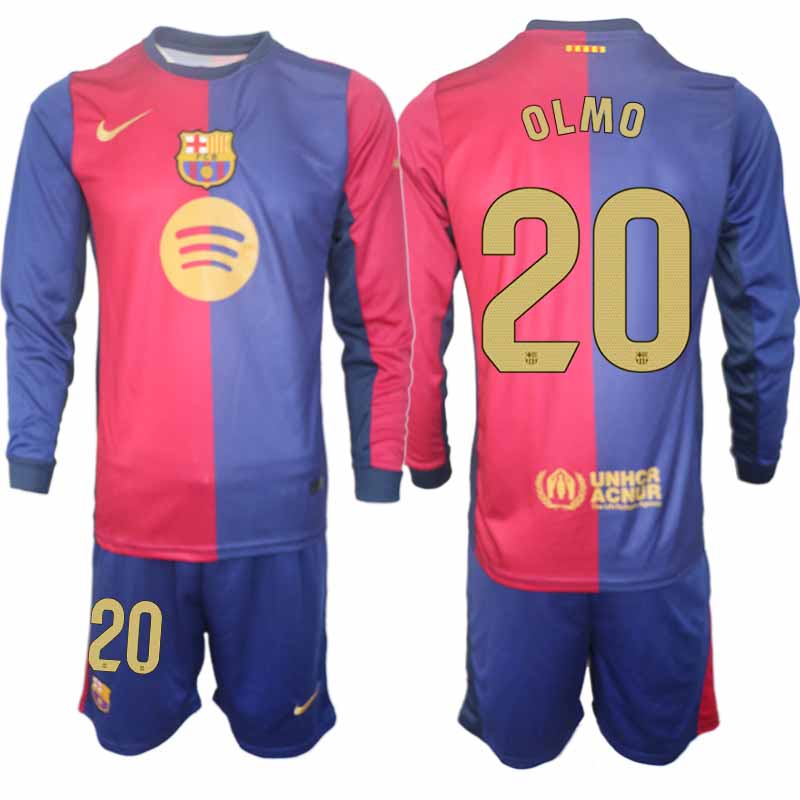 Köp Herr FC Barcelona Hemmatröja 2024/25 Fotbollströjor med tryck Dani Olmo 20