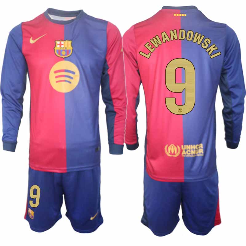 Fotbollströjor Herr FC Barcelona Hemmatröja 2024/25 med namn Robert Lewandowski 9