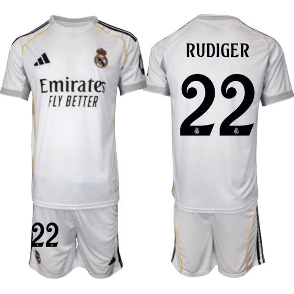 Köp Herr Real Madrid Hemmatröja 2025/26 Fotbollströja med namn Antonio Rudiger 22
