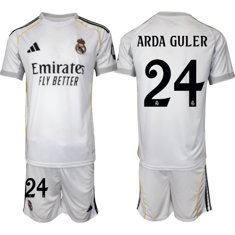 Köp Herr Real Madrid Hemmatröja 2025/26 Fotbollströja med namn Arda Guler 24