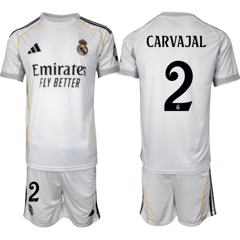 Fotbollströjor Billigt Herr Real Madrid Hemmatröja 2025/26 eget tryck Daniel Carvajal 2