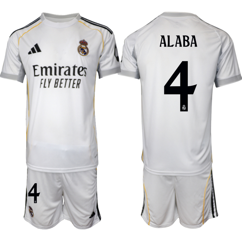 Fotbollströjor Billigt Herr Real Madrid Hemmatröja 2025/26 eget tryck David Alaba 4