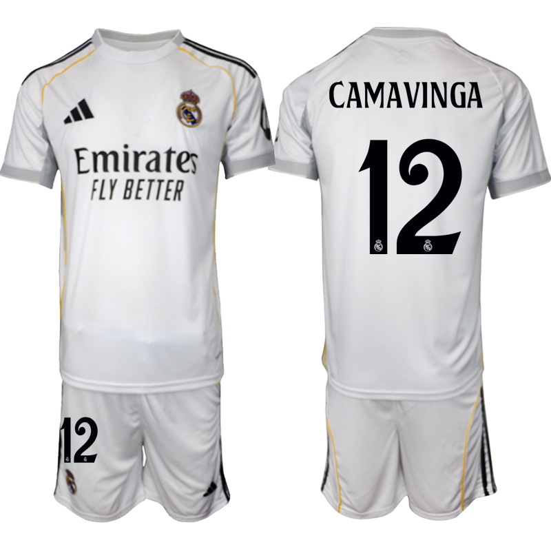 köpa Fotbollströjor Herr Real Madrid Hemmatröja 2025/26 Eduardo Camavinga 12