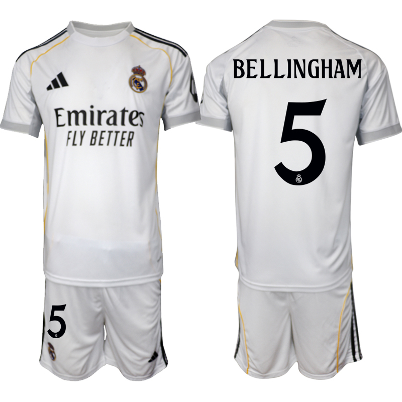 Fotbollströjor Billigt Herr Real Madrid Hemmatröja 2025/26 eget tryck Jude Bellingham 5