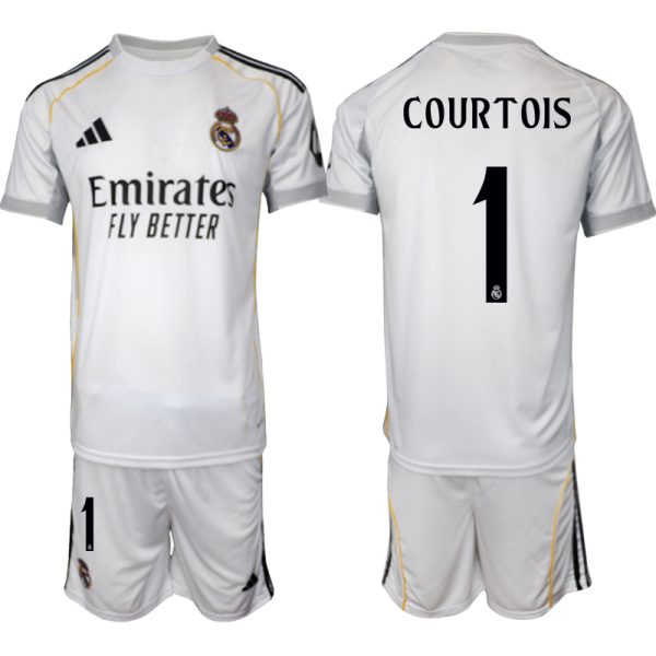 Fotbollströjor Billigt Herr Real Madrid Hemmatröja 2025/26 eget tryck Thibaut Courtois 1