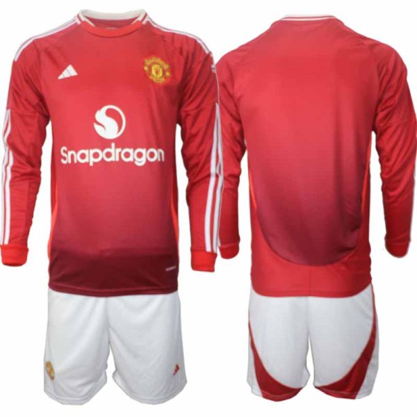 Billiga Fotbollströjor Herr Manchester United Hemmatröja 2024/25 Långärmad