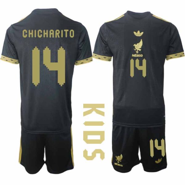 Mexiko 2025 Gold Cup Fotbollströja med namn barn Chicharito 14