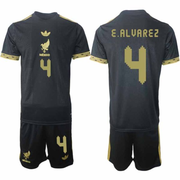 Fotbollströjor Billigt Herr Mexiko 2025 Gold Cup Svart Fotbollsset Edson Alvarez 4