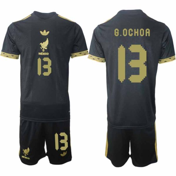 Fotbollströjor Billigt Herr Mexiko 2025 Gold Cup Svart Fotbollsset Guillermo Ochoa 13