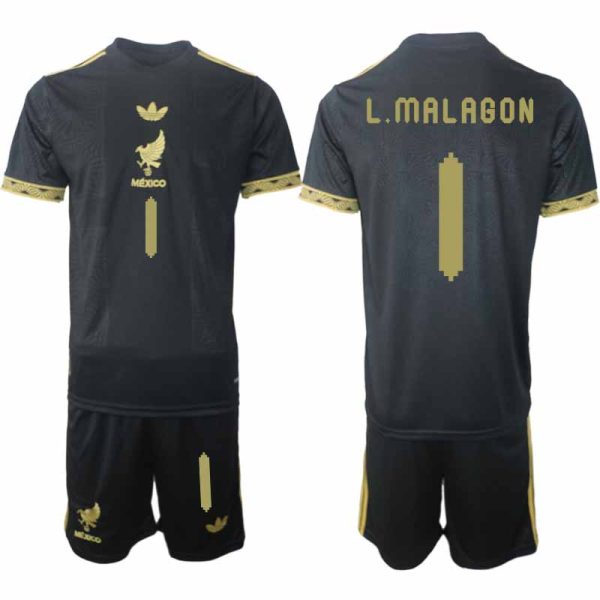 Fotbollströjor Billigt Herr Mexiko 2025 Gold Cup Svart Fotbollsset Luis Malagon 1