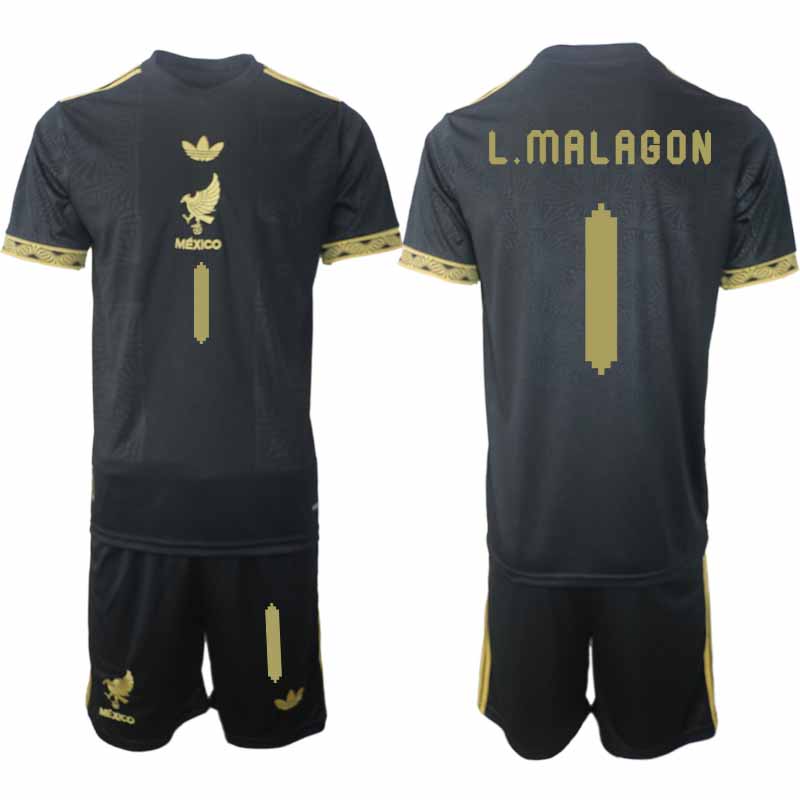 Fotbollströjor Billigt Herr Mexiko 2025 Gold Cup Svart Fotbollsset Luis Malagon 1