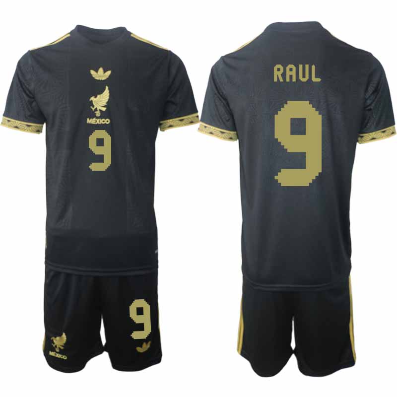 Fotbollströjor Billigt Herr Mexiko 2025 Gold Cup Svart Fotbollsset Raul Jimenez 9