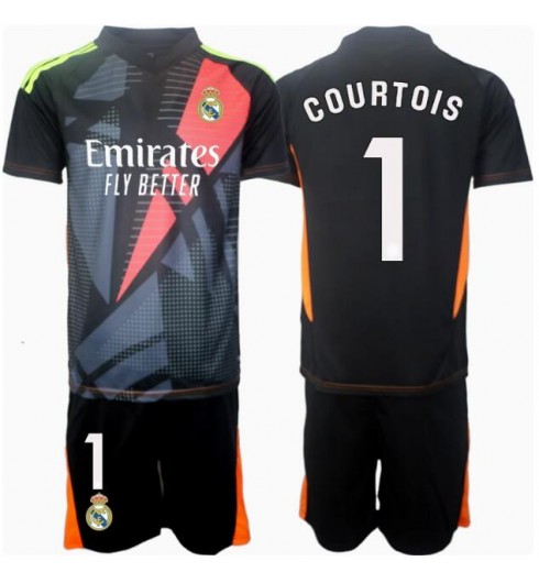 Billiga Fotbollströjor Barn Real Madrid Målvakt Bortatröja 2024/25 Thibaut Courtois 1