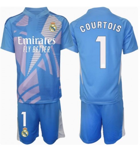 Billiga Fotbollströjor Barn Real Madrid Målvakt Hemmatröja 2024/25 Thibaut Courtois 1