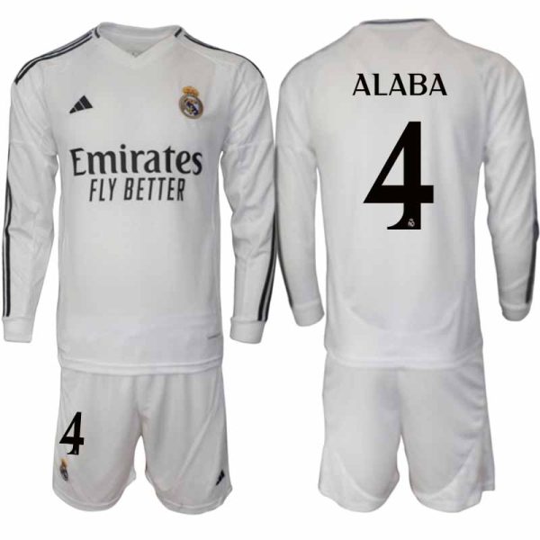 Billiga Fotbollströjor Herr Real Madrid Hemmatröja 2024/25 Fotbollsställ David Alaba 4