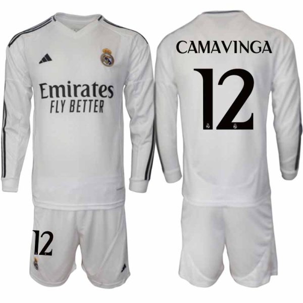 Billiga Fotbollströjor Herr Real Madrid Hemmatröja 2024/25 Fotbollsställ Eduardo Camavinga 12