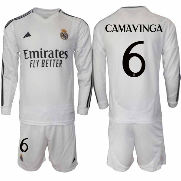 Billiga Fotbollströjor Herr Real Madrid Hemmatröja 2024/25 Fotbollsställ Eduardo Camavinga 6