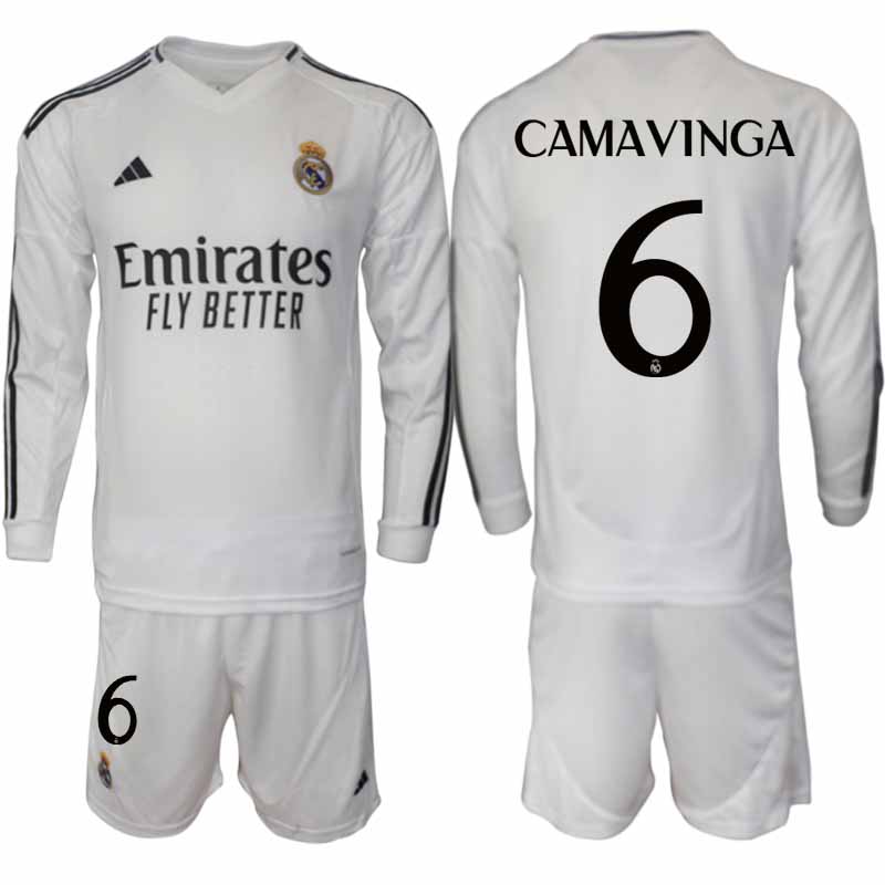 Billiga Fotbollströjor Herr Real Madrid Hemmatröja 2024/25 Fotbollsställ Eduardo Camavinga 6