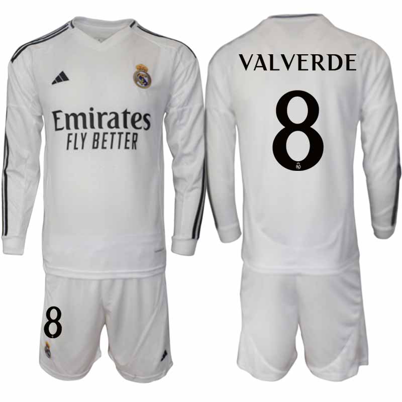 Billiga Fotbollströjor Herr Real Madrid Hemmatröja 2024/25 Fotbollsställ Federico Valverde 8
