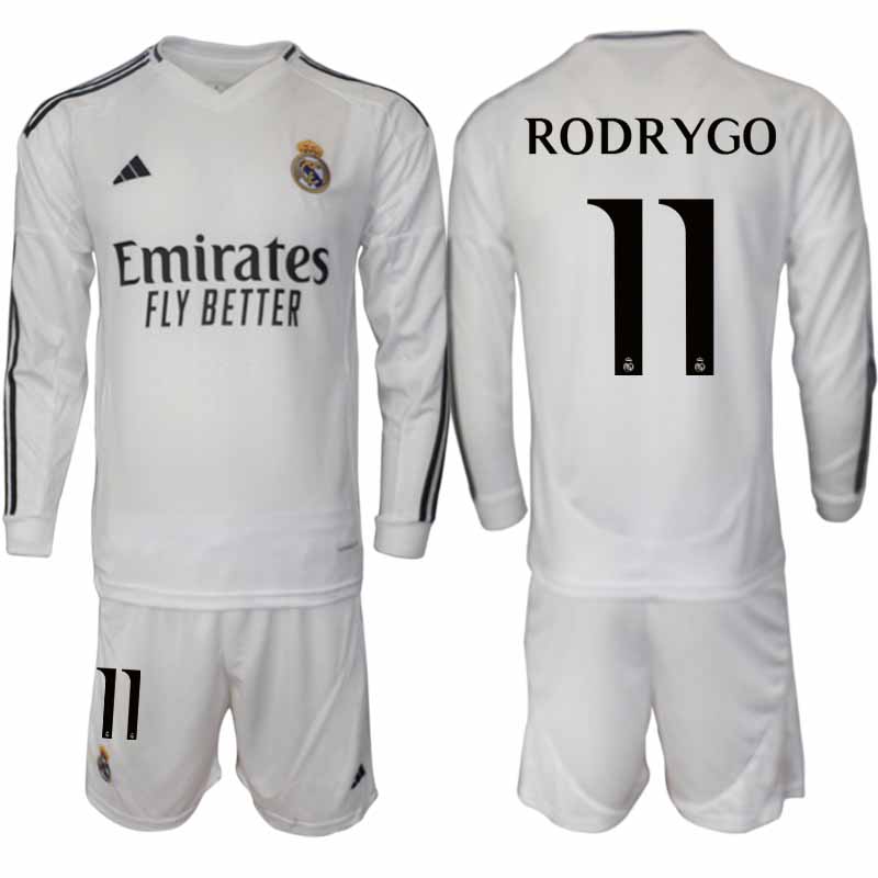 Billiga Fotbollströjor Herr Real Madrid Hemmatröja 2024/25 Fotbollsställ Rodrygo 11