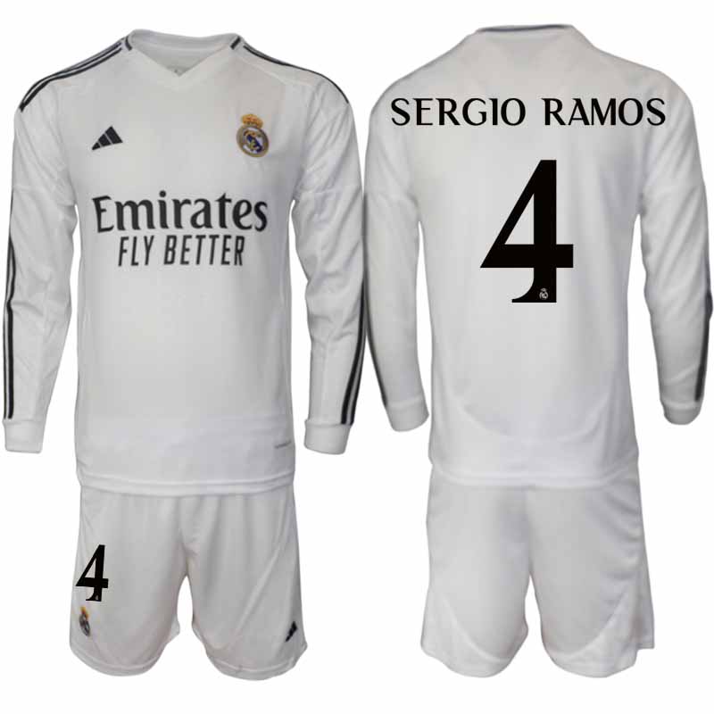 Billiga Fotbollströjor Herr Real Madrid Hemmatröja 2024/25 Fotbollsställ Sergio Ramos 4