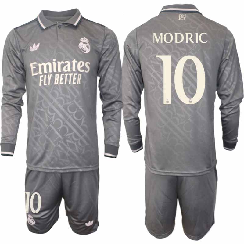 Billiga Fotbollströjor Herr Real Madrid Tredjetröja 2024/25 Långärmad Set Luka Modric 10