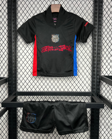 Fotbollströjor Barn Billiga FC Barcelona Bortatröja 2024/25 Travis Scott Kortärmad