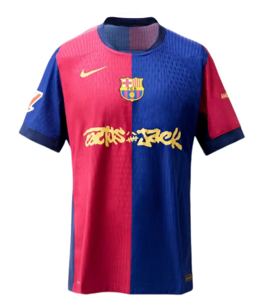 Billiga Fotbollströjor Herr FC Barcelona Hemmatröja 2024/25 Travis Scott Kortärmad