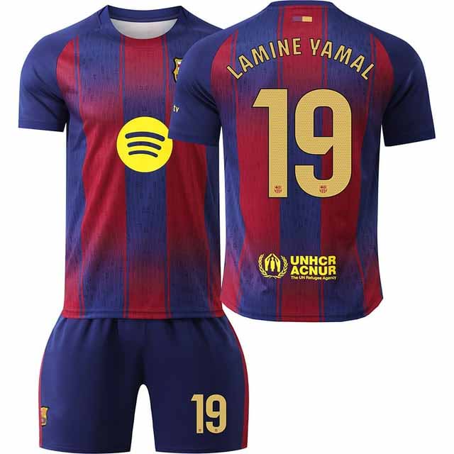 Billiga Fotbollströjor Barn FC Barcelona Hemmatröja 2025/26 Fotbollsställ Lamine Yamal 19