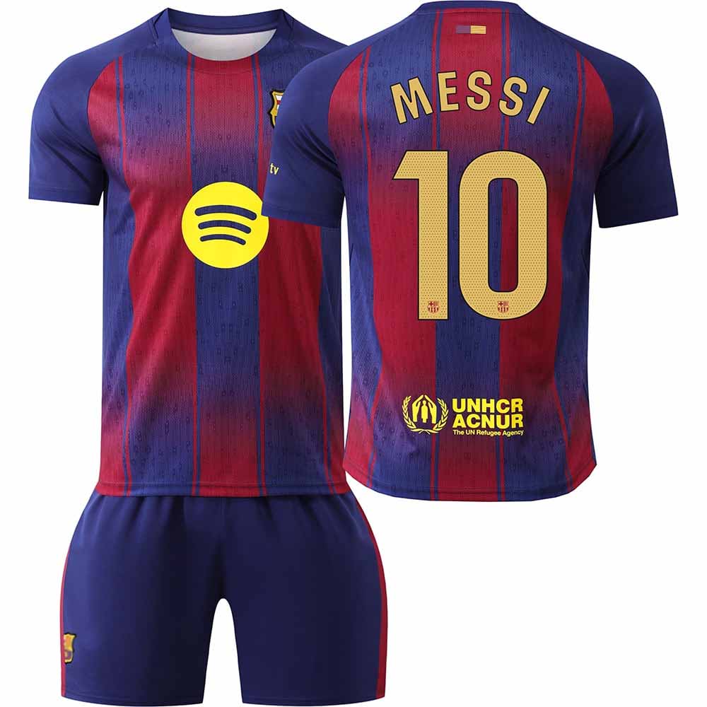 Billiga Fotbollströjor Barn FC Barcelona Hemmatröja 2025/26 Fotbollsställ Lionel Messi 10