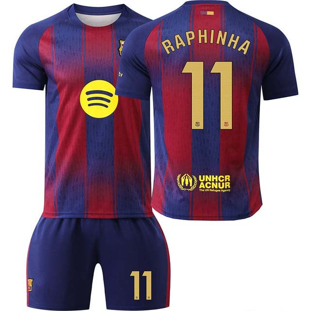 Fotbollskläder Set Barn FC Barcelona Hemmatröja 2025/26 Raphinha Belloli 11