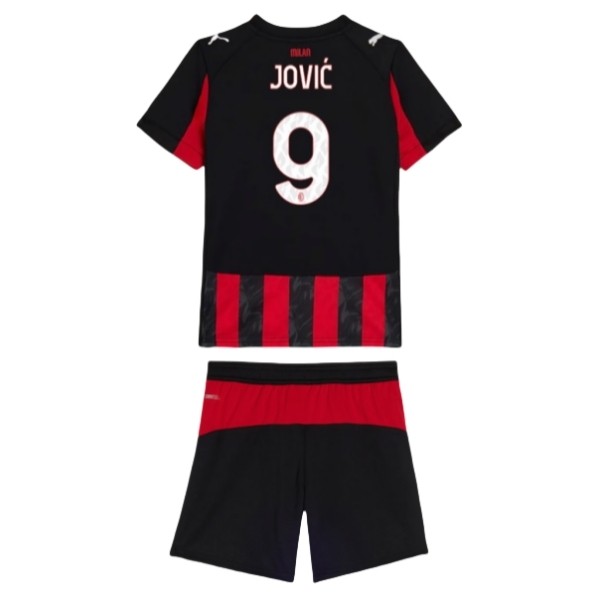 Fotbollsdress Barn AC Milan Hemmatröja 2025/26 Luka Jović 9