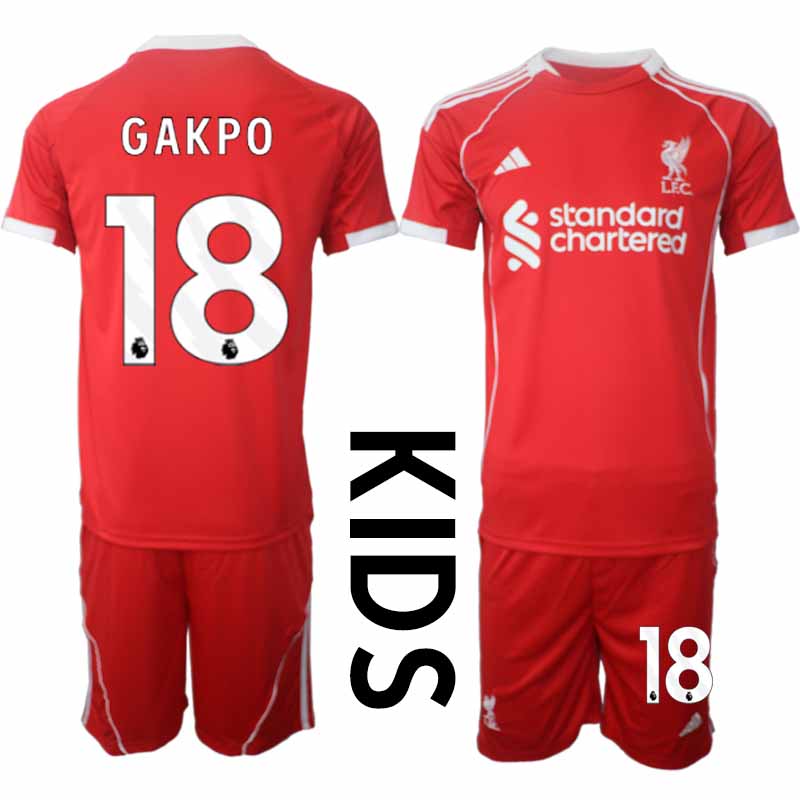 Köp Fotbollsset Barn Liverpool Hemmatröja 2025/26 Cody Gakpo 18
