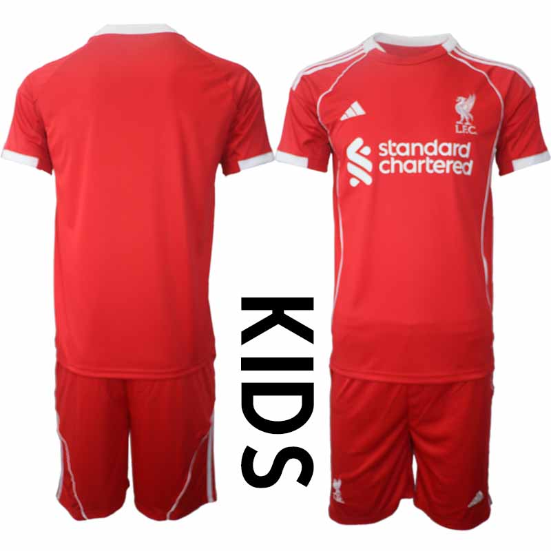 Billiga Fotbollströjor Barn Liverpool Hemmatröja 2025/26 Kortärmad + Korta byxor