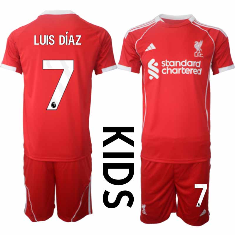 Fotbollströjor Barn Billiga Liverpool Hemmatröja 2025/26 Luis Díaz 7