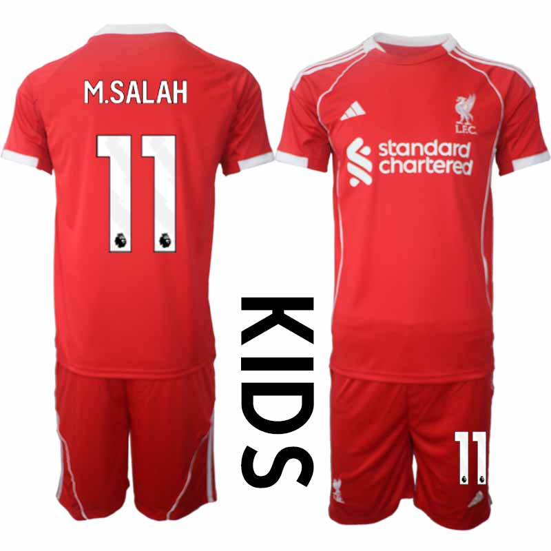 Billiga Fotbollströjor Barn Liverpool Hemmatröja 2025/26 Fotbolls Kit Mohamed Salah 11