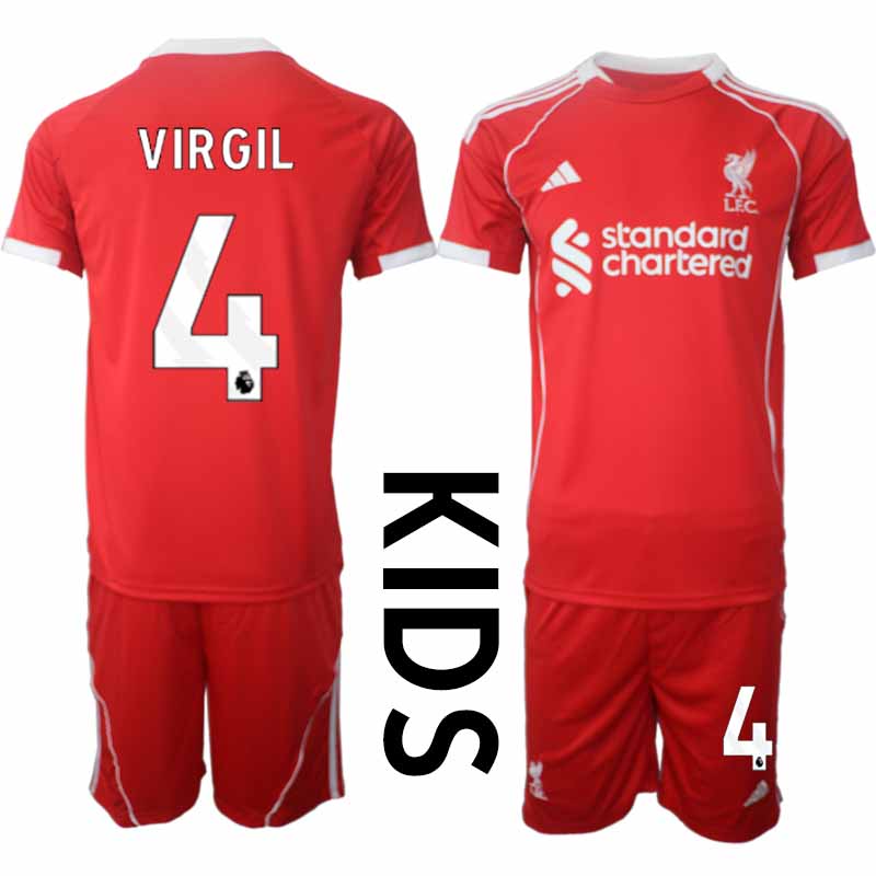 Köp Fotbollsset Barn Liverpool Hemmatröja 2025/26 Virgil van Dijk 4