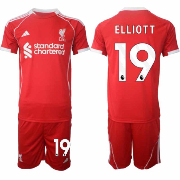 Billiga Fotbollströjor Liverpool Hemmatröja 2025/26 Fotbollsset Harvey Elliott 19