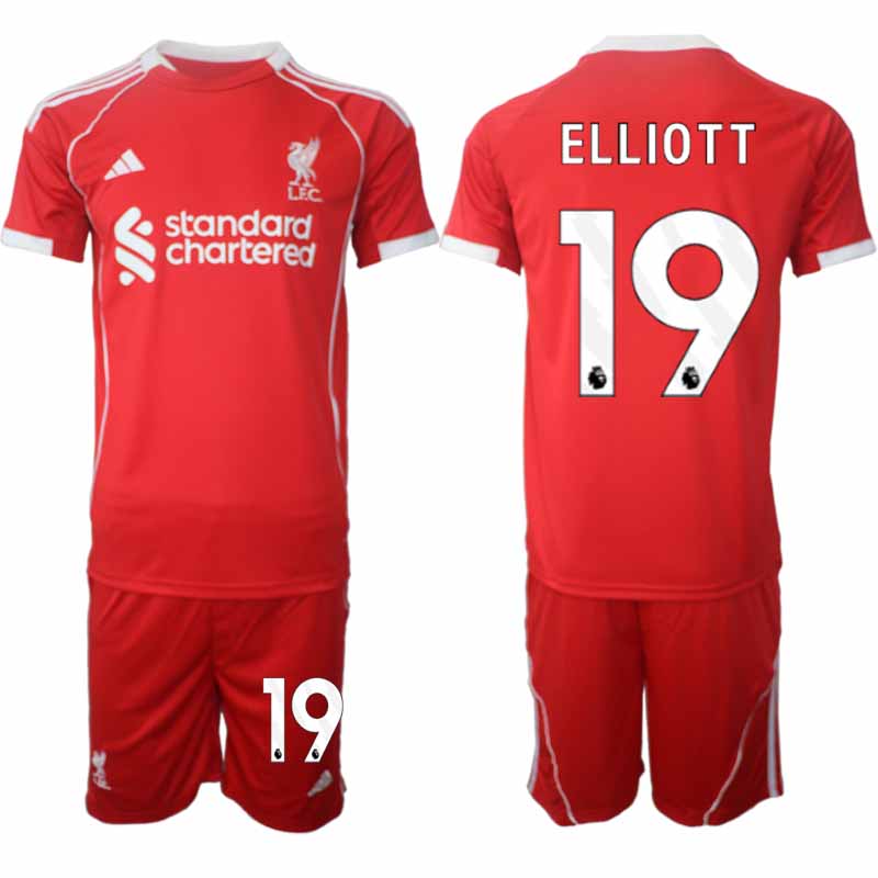 Billiga Fotbollströjor Liverpool Hemmatröja 2025/26 Fotbollsset Harvey Elliott 19