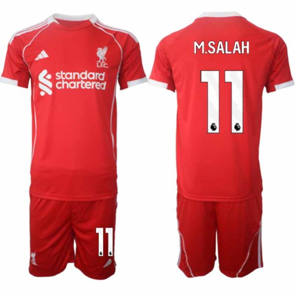 Fotbollsset Liverpool Hemmatröja 2025/26 Fotbollströja med namn Mohamed Salah 11
