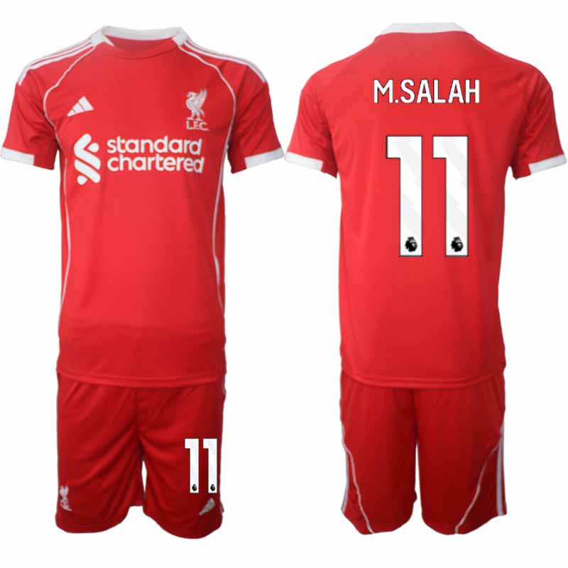 Fotbollsset Liverpool Hemmatröja 2025/26 Fotbollströja med namn Mohamed Salah 11