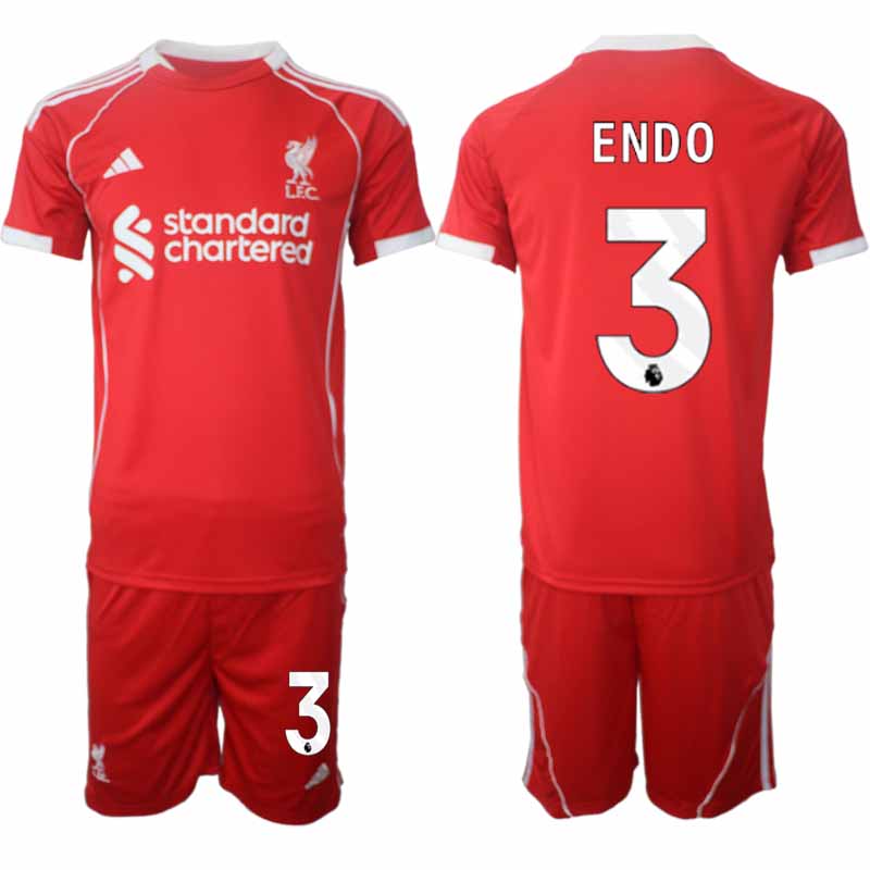 Billiga Fotbollströjor Liverpool Hemmatröja 2025/26 Fotbollsset Wataru Endo 3