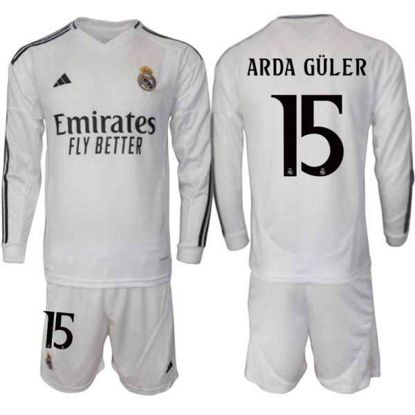 Billiga Fotbollströjor Herr Real Madrid Hemmatröja 2024/25 Fotbolls Set Arda Guler 15