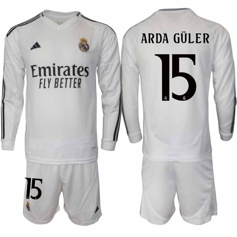 Billiga Fotbollströjor Herr Real Madrid Hemmatröja 2024/25 Fotbolls Set Arda Guler 15
